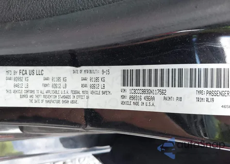 2016 Chrysler 200 S из США, поврежденный, VIN 1C3CCCBB3GN117562